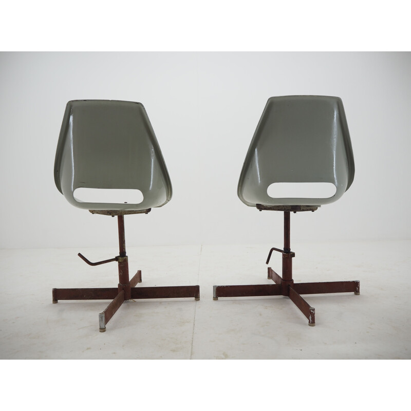 Set di 4 sedie industriali vintage, 1960
