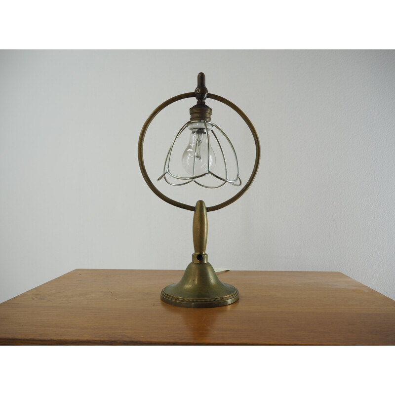 Vintage Art Deco brass table lamp, 1930