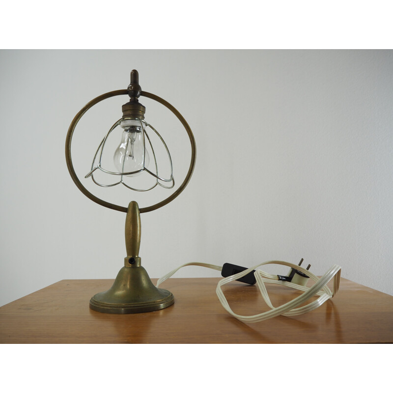 Vintage Art Deco brass table lamp, 1930