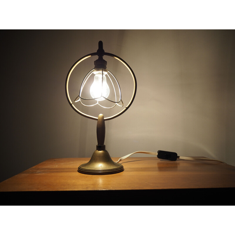 Vintage Art Deco brass table lamp, 1930