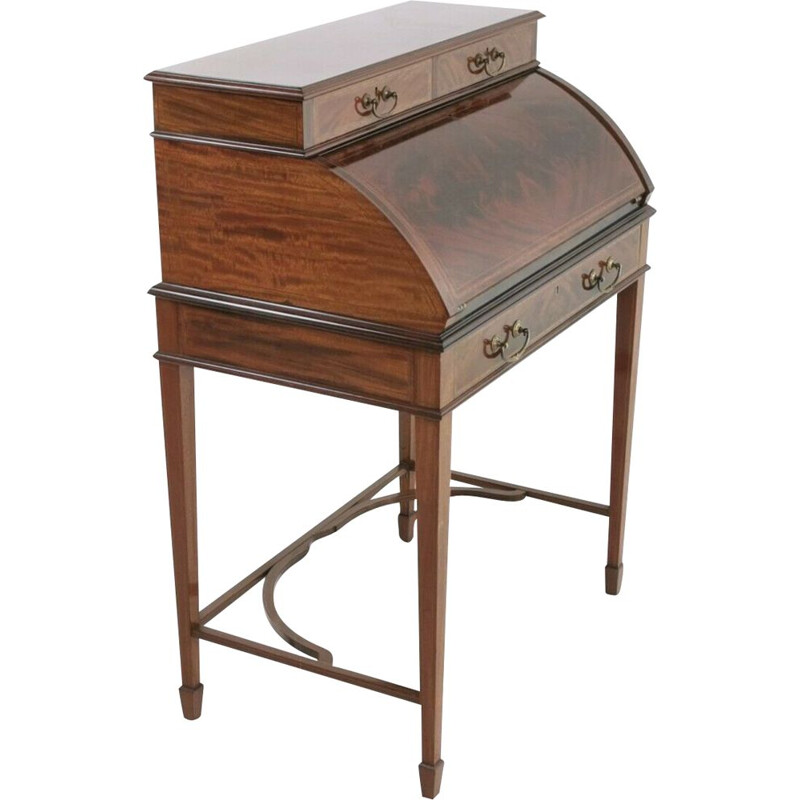 Vintage Edwardian Cylinder Desk, British 1910