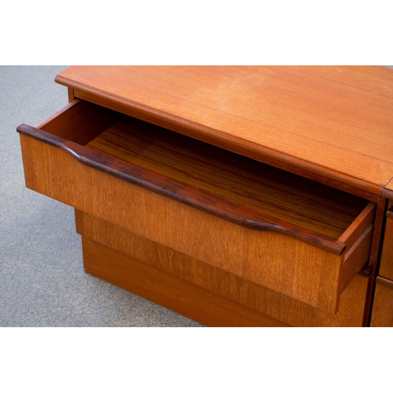 Pair of vintage teak chests of drawers, Scandinavian 1960s