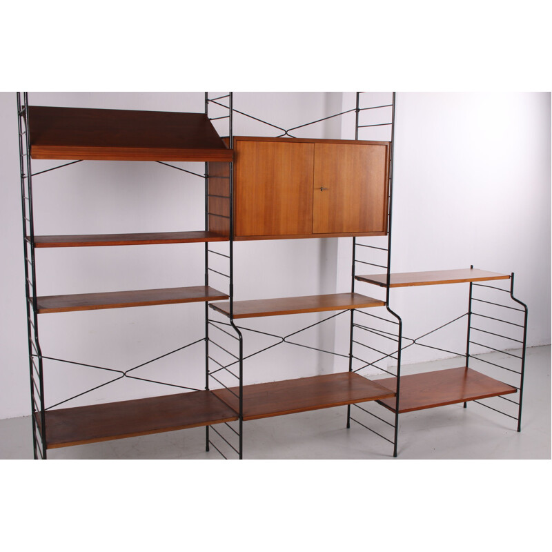 Vintage Shelving Unit Teak with bookshelf from WHB, 1960s