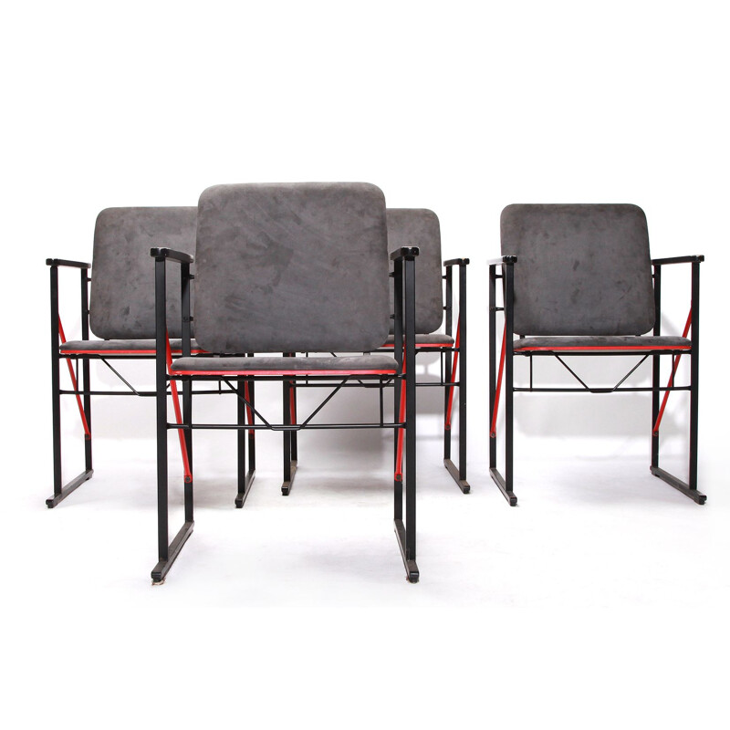 Set Of 4 Vintage Dining Arm Chairs Design by Yrjö Kukkapuro for Avarte, 1980s