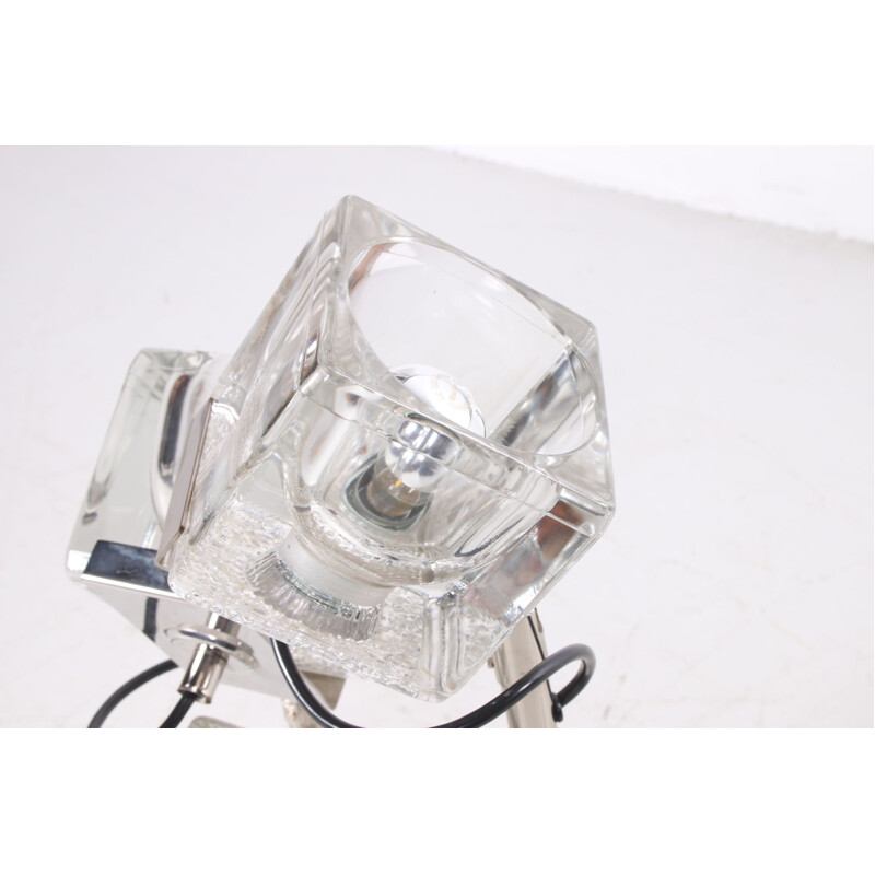 Vintage Glass Cube Ceiling Lamp by Peill & Putzler, German 1970s