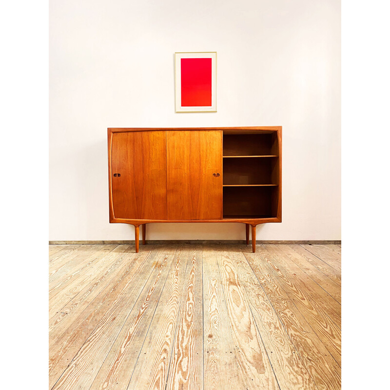 Mid Century Teak Sideboard, Highboard, Credenza by Harry Østergaard for Randers, 1950S