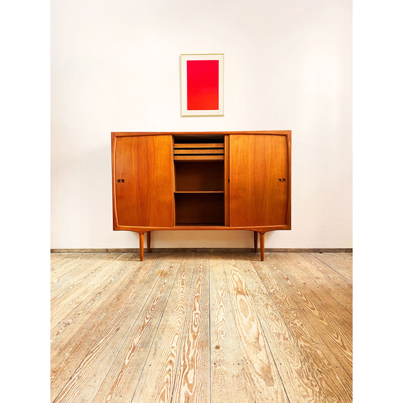 Mid Century Teak Sideboard, Highboard, Credenza by Harry Østergaard for Randers, 1950S