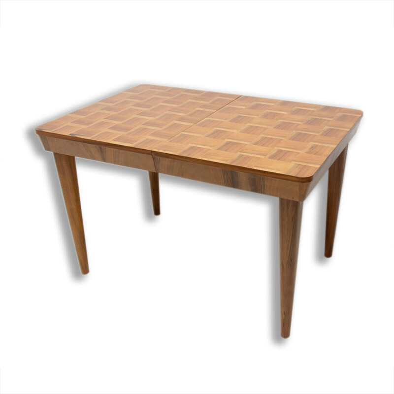 Vintage adjustable table with a chess pattern by Jindřich Halabala for Úp Závody Brno, Czechoslovakia 1950