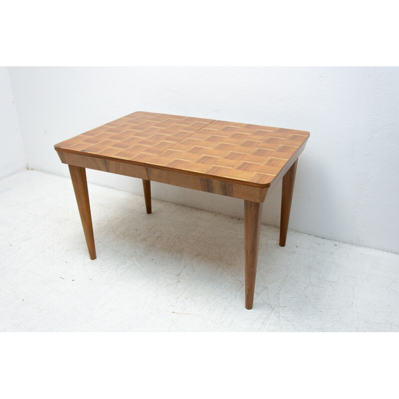 Vintage adjustable table with a chess pattern by Jindřich Halabala for Úp Závody Brno, Czechoslovakia 1950