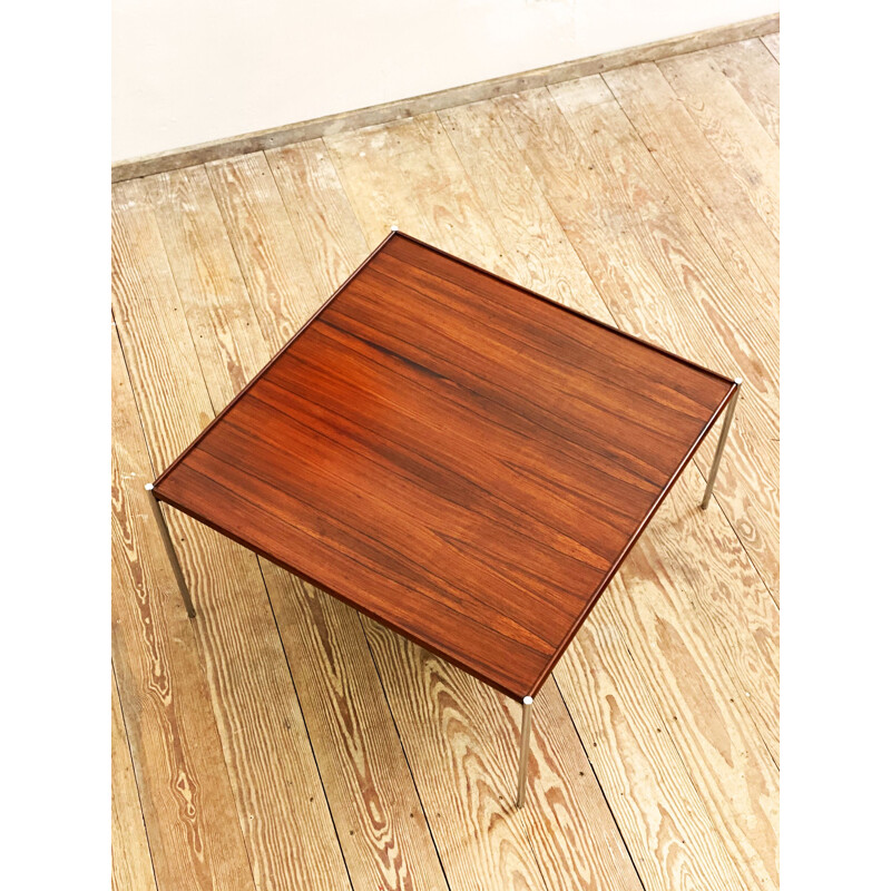 Mid Century Coffee Table with Chrome Legs Rosewood 1960s