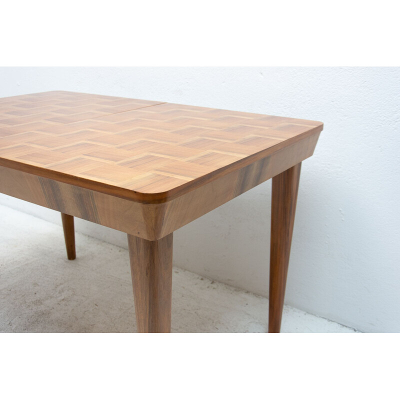 Vintage adjustable table with a chess pattern by Jindřich Halabala for Úp Závody Brno, Czechoslovakia 1950