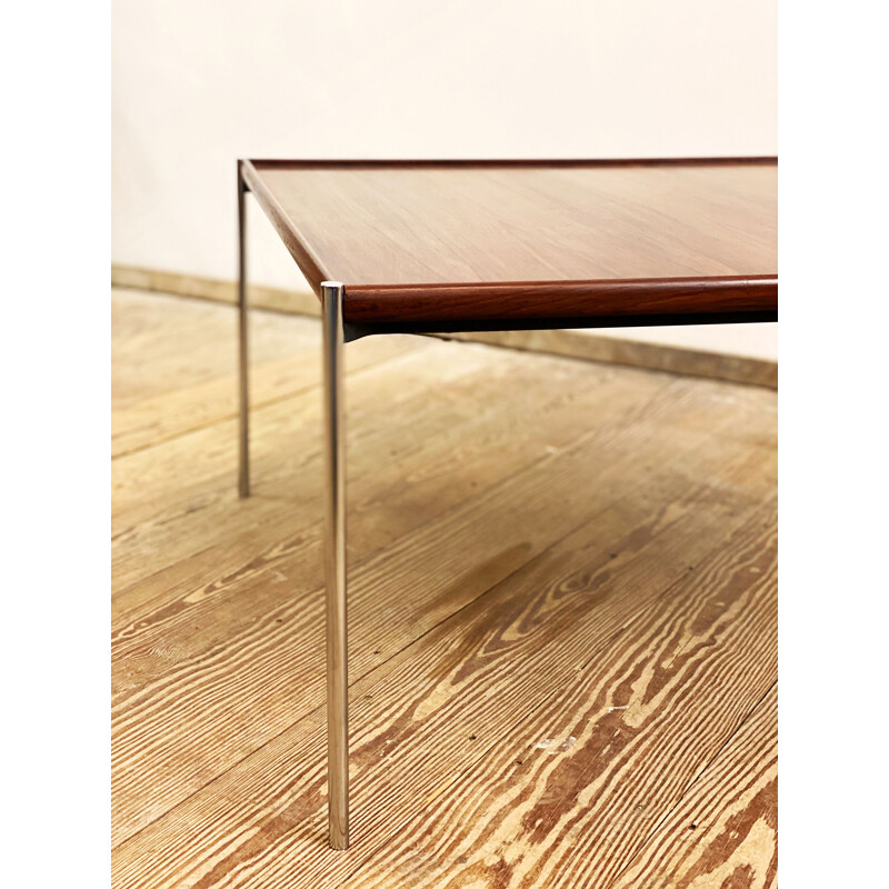 Mid Century Coffee Table with Chrome Legs Rosewood 1960s