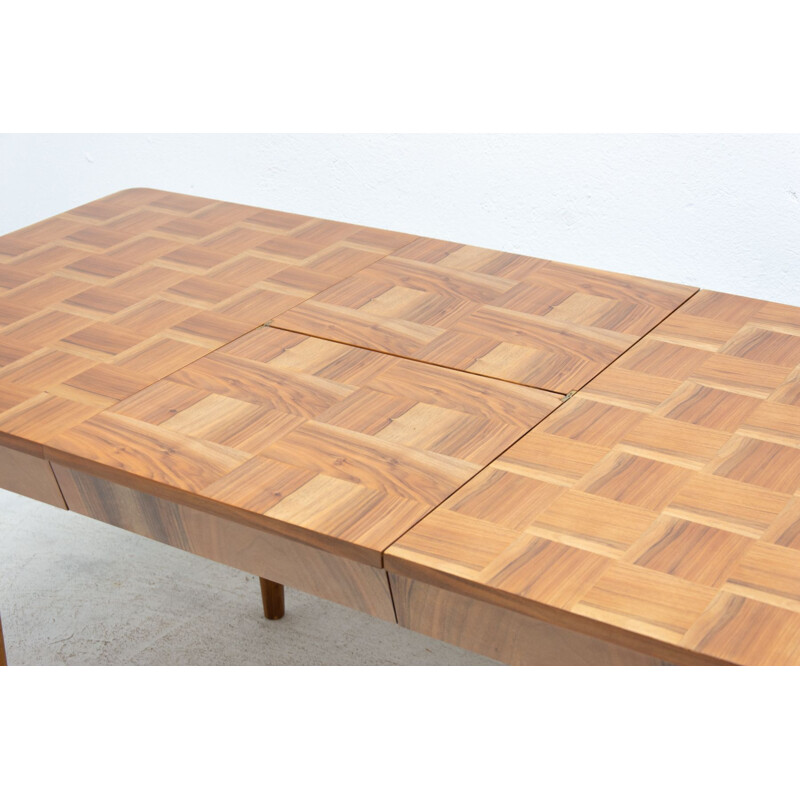 Vintage adjustable table with a chess pattern by Jindřich Halabala for Úp Závody Brno, Czechoslovakia 1950