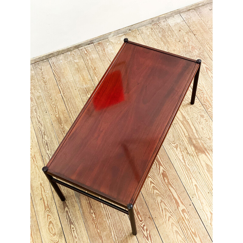 Vintage colonial mahogany coffee table by Ole Wanscher for Poul Jeppensen, Denmark 1950