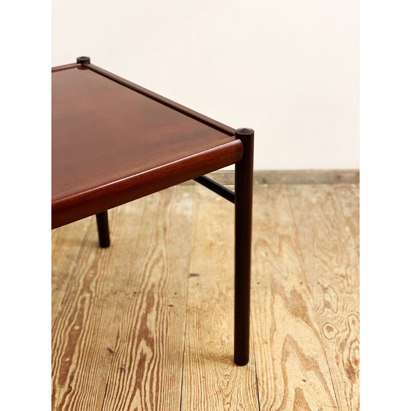 Vintage colonial mahogany coffee table by Ole Wanscher for Poul Jeppensen, Denmark 1950