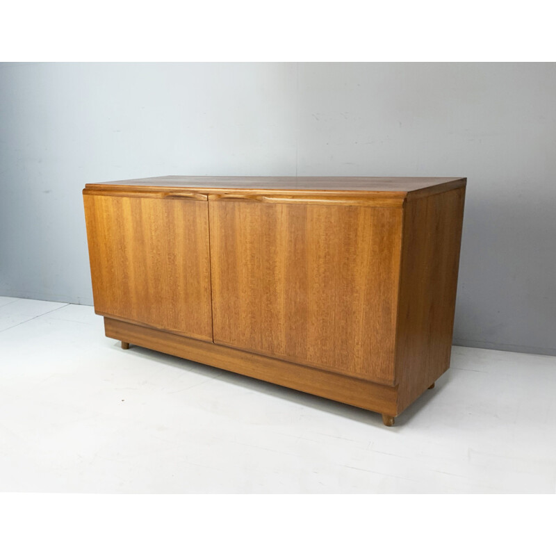 Mid century compact low sideboard English 1970s