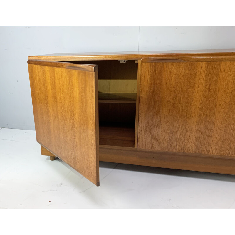 Mid century compact low sideboard English 1970s
