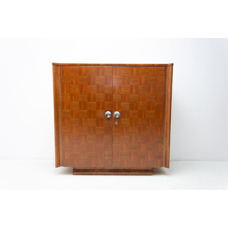 Vintage cabinet by Jindřich Halabala for ÚP Závody, Fully restored art deco 1950s