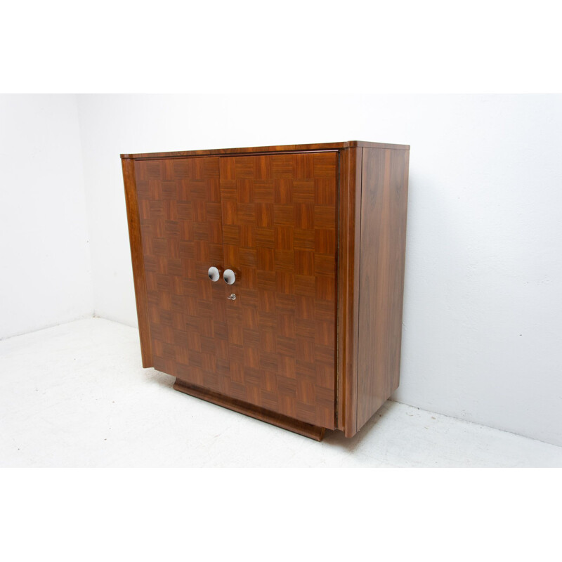 Vintage cabinet by Jindřich Halabala for ÚP Závody, Fully restored art deco 1950s