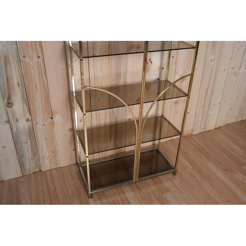 Vintage gilded metal shelf, 1970