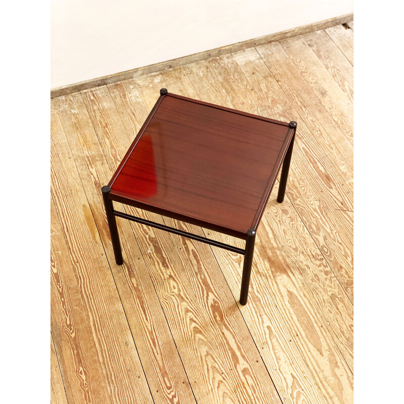 Pair of vintage colonial mahogany coffee tables by Ole Wanscher for Poul Jeppensen, Denmark 1950