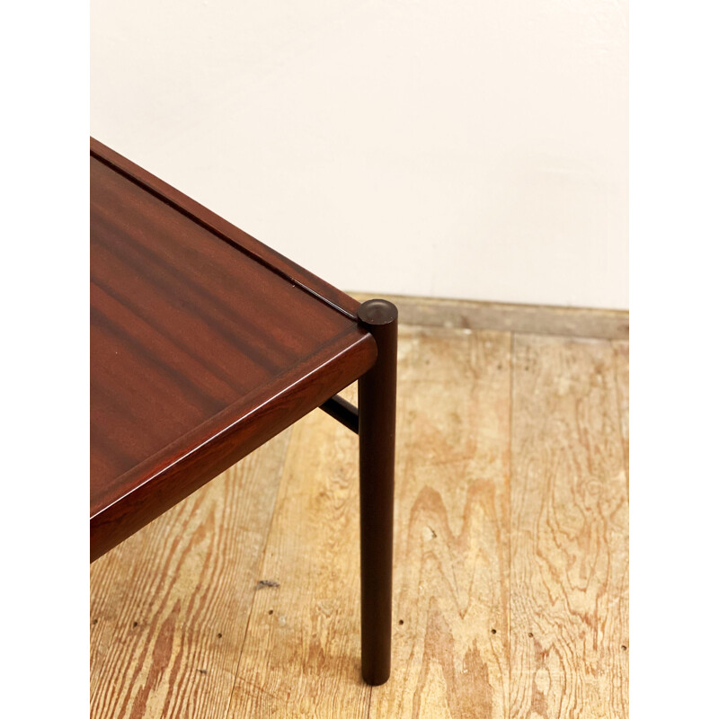 Pair of vintage colonial mahogany coffee tables by Ole Wanscher for Poul Jeppensen, Denmark 1950