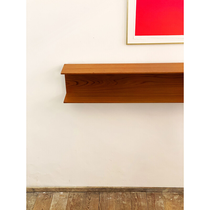 Mid-Century Teak Wall-Mounted Shelf by Walter Wirz for Wilhelm Renz 1960s