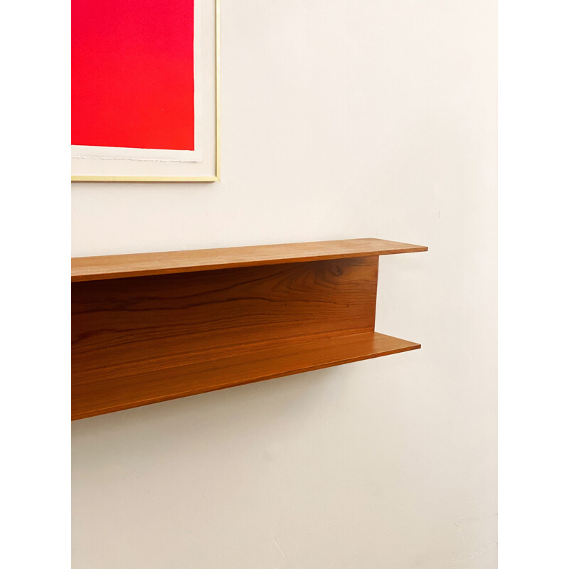 Mid-Century Teak Wall-Mounted Shelf by Walter Wirz for Wilhelm Renz 1960s