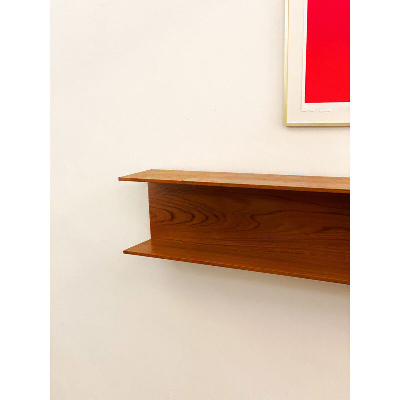 Mid-Century Teak Wall-Mounted Shelf by Walter Wirz for Wilhelm Renz 1960s