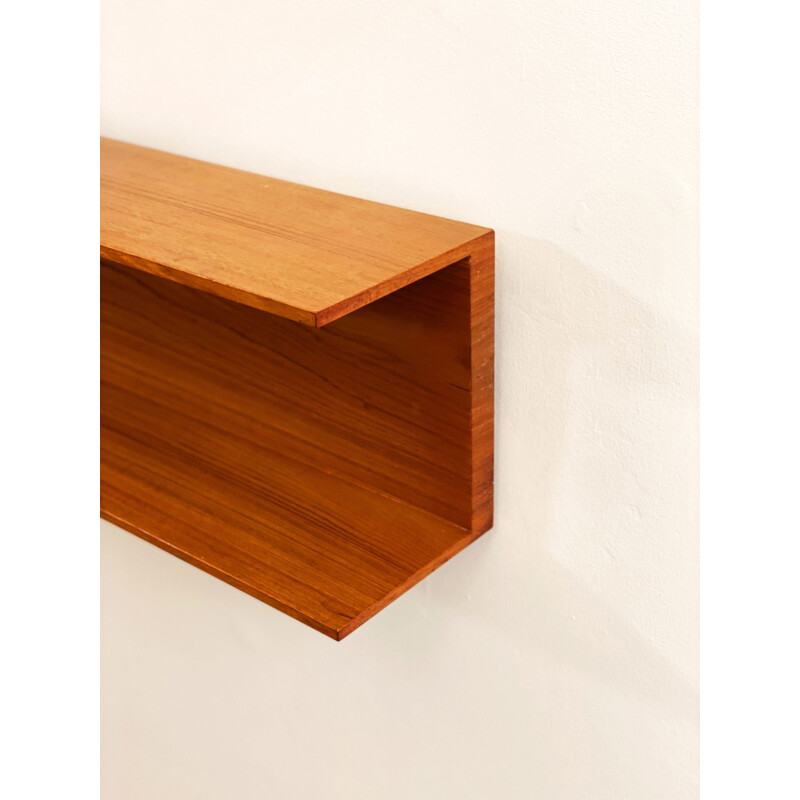 Mid-Century Teak Wall-Mounted Shelf by Walter Wirz for Wilhelm Renz 1960s