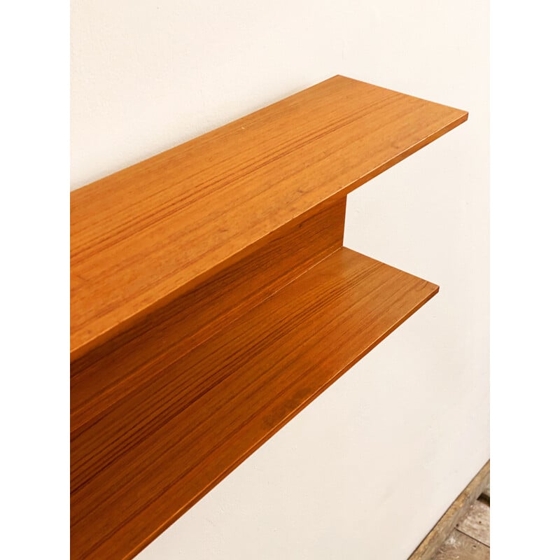 Mid-Century Teak Wall-Mounted Shelf by Walter Wirz for Wilhelm Renz 1960s