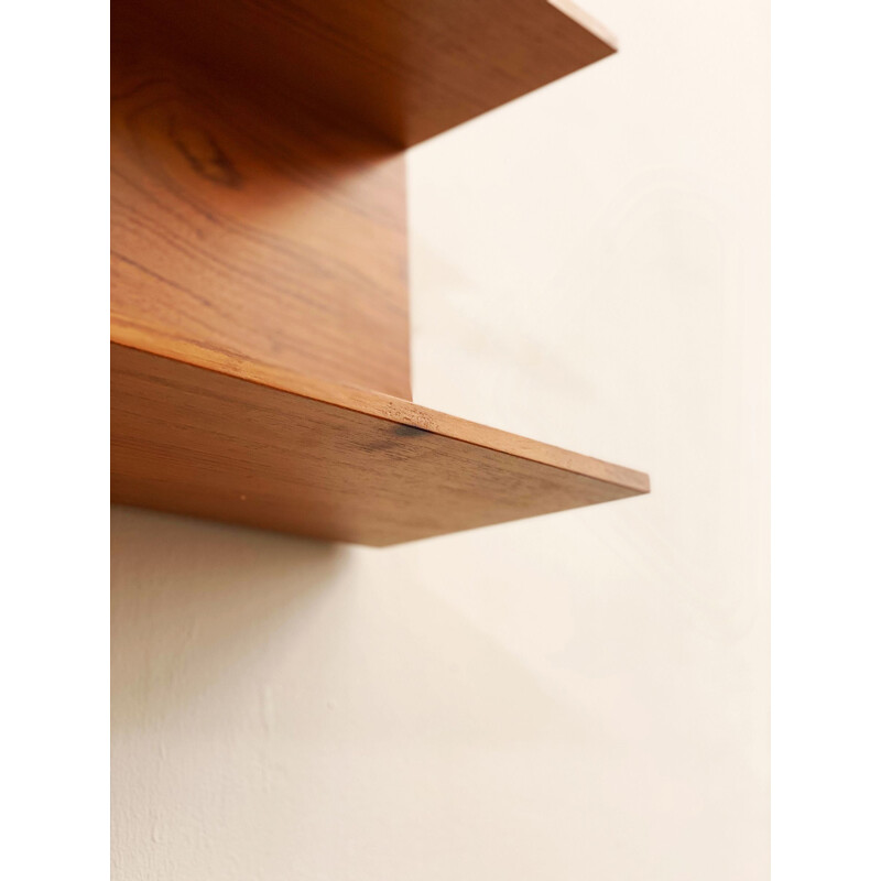 Mid-Century Teak Wall-Mounted Shelf by Walter Wirz for Wilhelm Renz 1960s