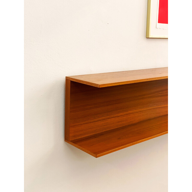 Mid-Century Teak Wall-Mounted Shelf by Walter Wirz for Wilhelm Renz 1960s