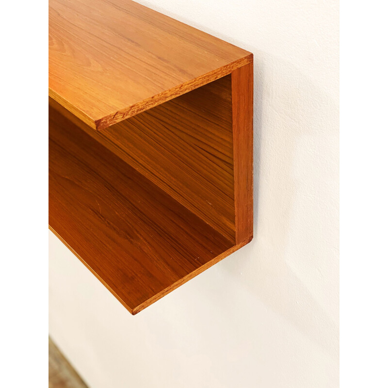 Mid-Century Teak Wall-Mounted Shelf by Walter Wirz for Wilhelm Renz 1960s