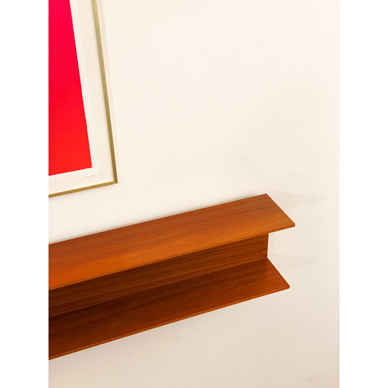 Mid-Century Teak Wall-Mounted Shelf by Walter Wirz for Wilhelm Renz 1960s