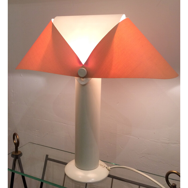 Petite lampe Courrèges modulable blanche et rose orange, André COURREGES - 1985