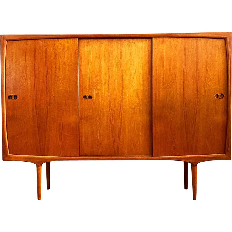 Mid Century Teak Sideboard, Highboard, Credenza by Harry Østergaard for Randers, 1950S