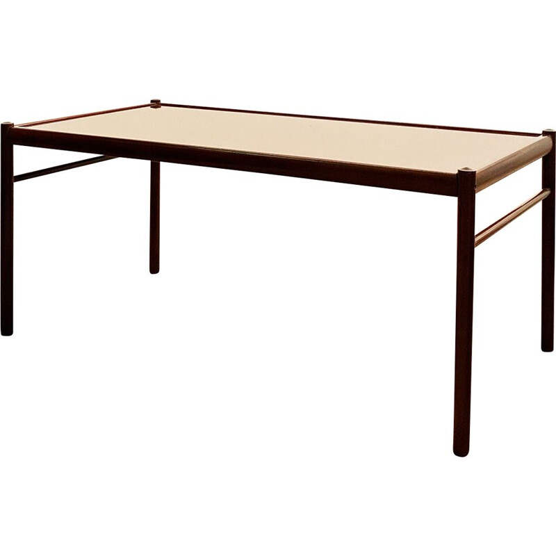 Vintage colonial mahogany coffee table by Ole Wanscher for Poul Jeppensen, Denmark 1950