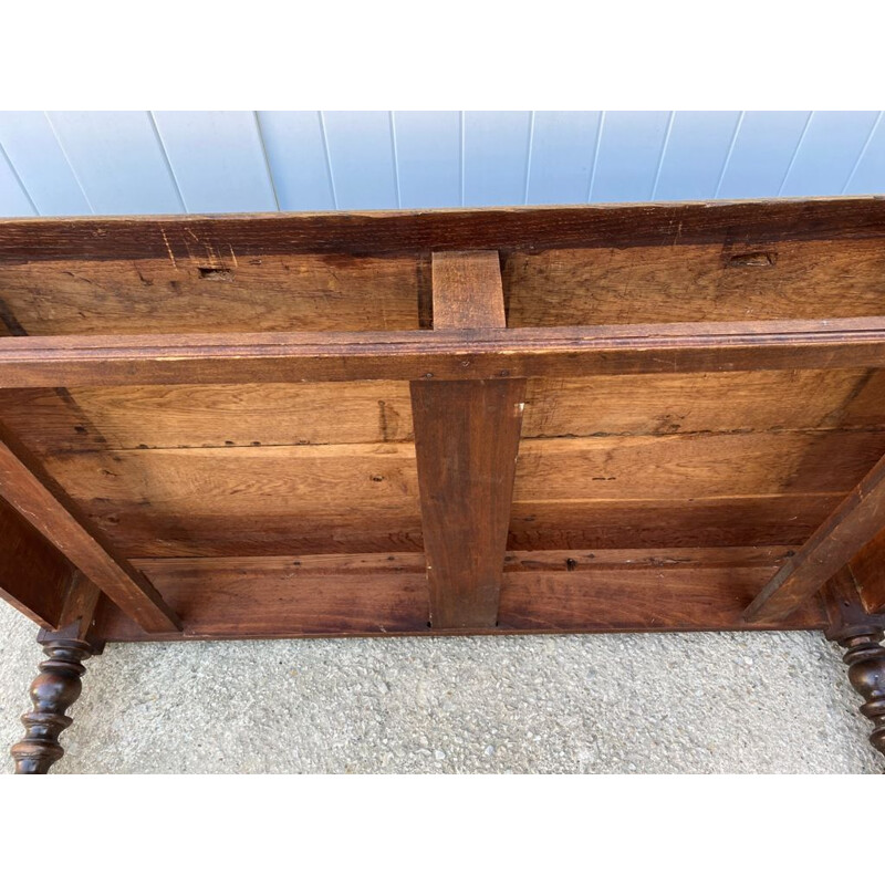 Vintage solid oak farm desk or table with 2 drawers