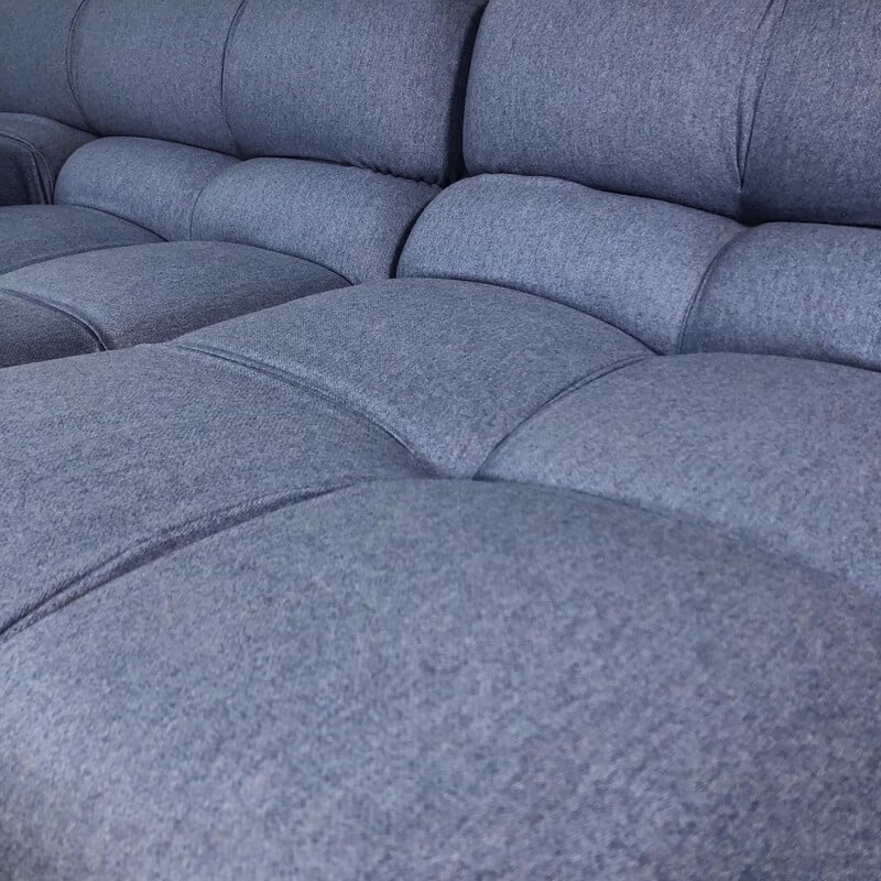 Vintage sofa 'Tufty Time' for B&B blue wool & cashmere fabric Italia 2017