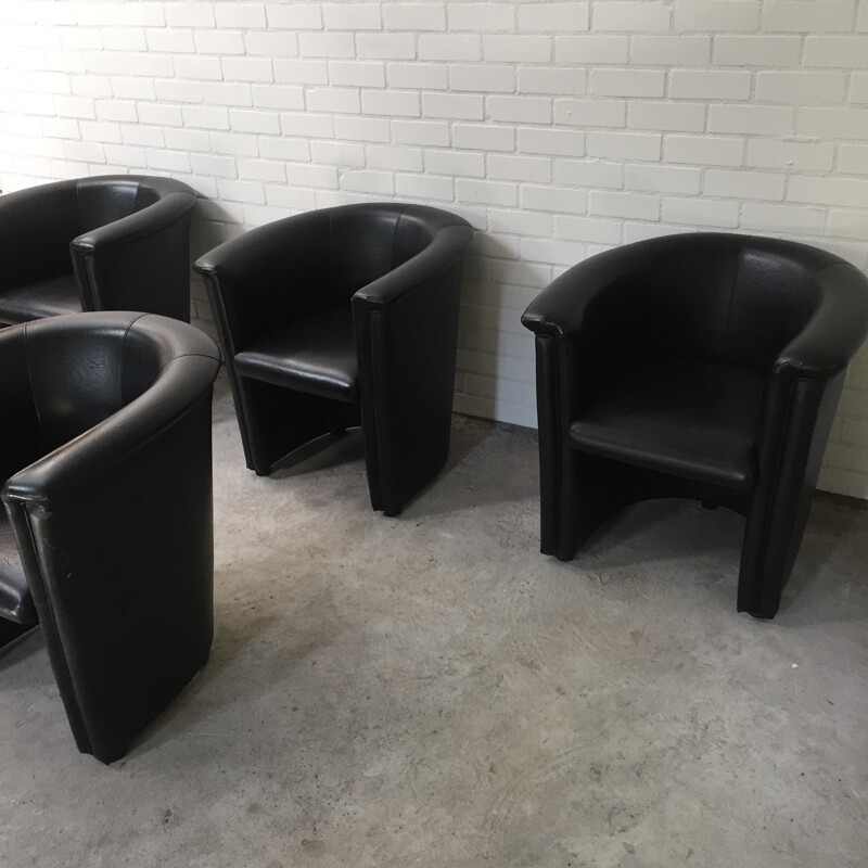 Conjunto de 4 cadeiras de clube vintage 1960