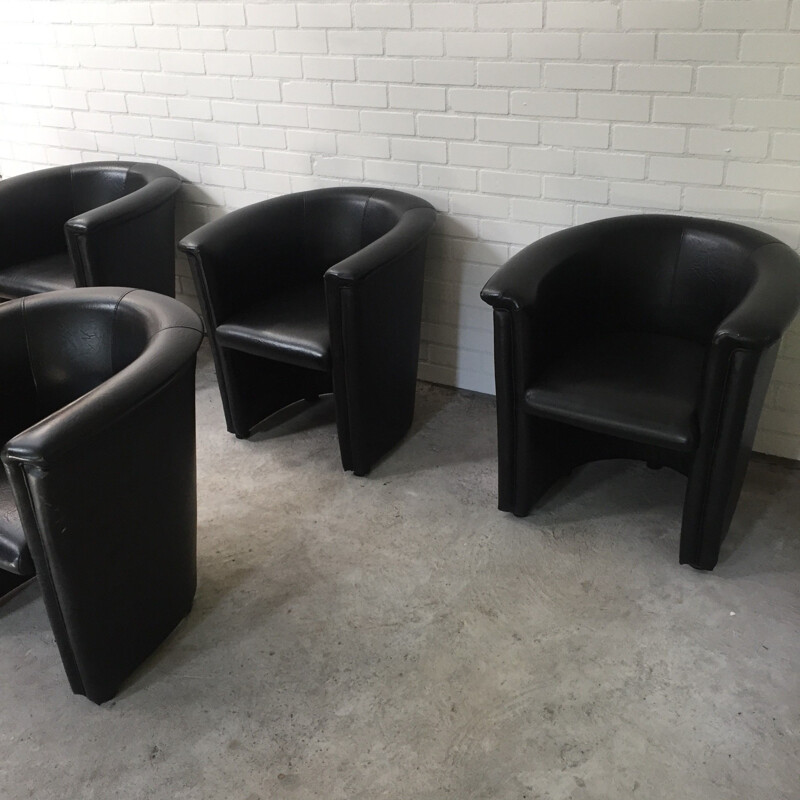 Set van 4 vintage clubfauteuils 1960