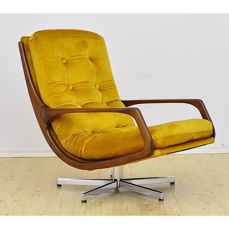 Vintage Swivel Armchair in velor 1960s