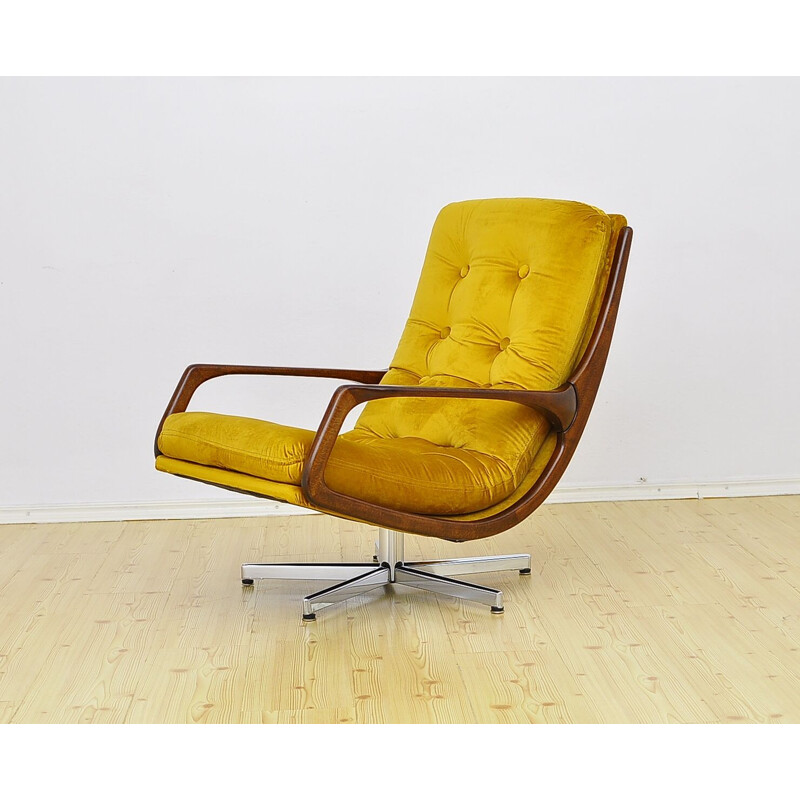 Vintage Swivel Armchair in velor 1960s