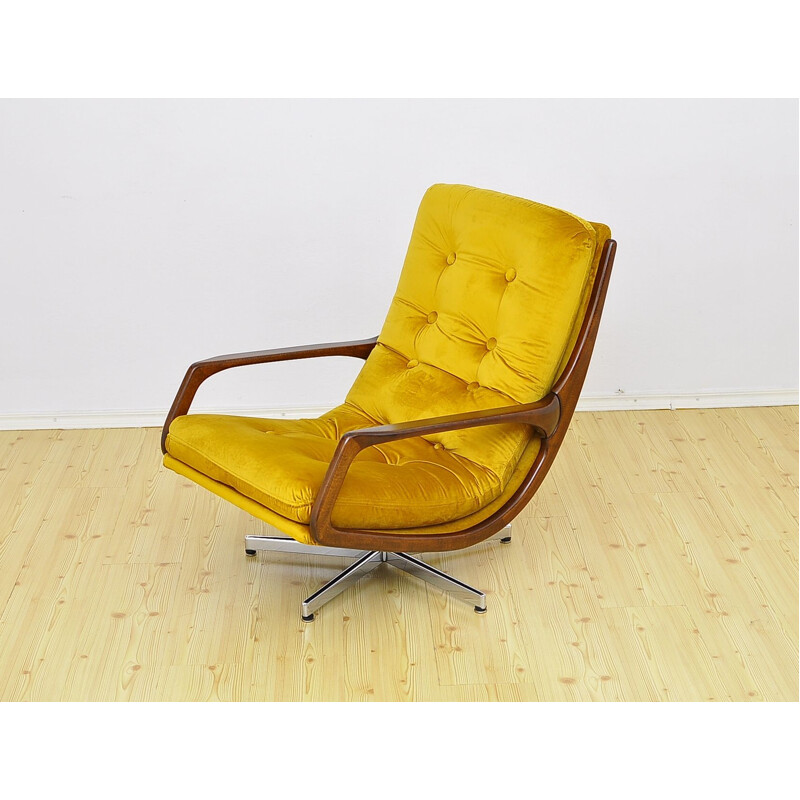 Vintage Swivel Armchair in velor 1960s