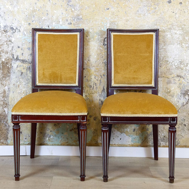 Paire de chaises vintage Louis XVI, Espagne 1940