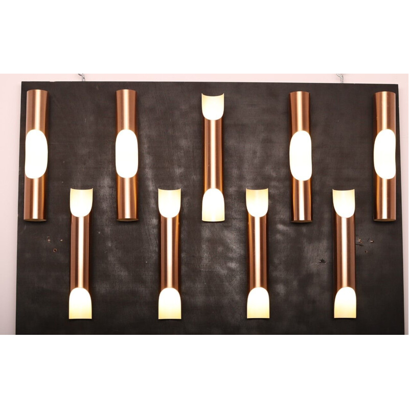 Set of 9 vintage wall lamps Fuga by Maija Liisa Kamulainen for Raak, Netherlands 1960s