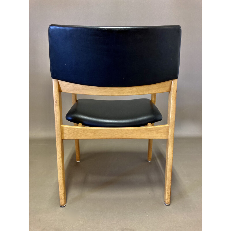 Paire de fauteuil vintage cuir noir, Scandinave 1950