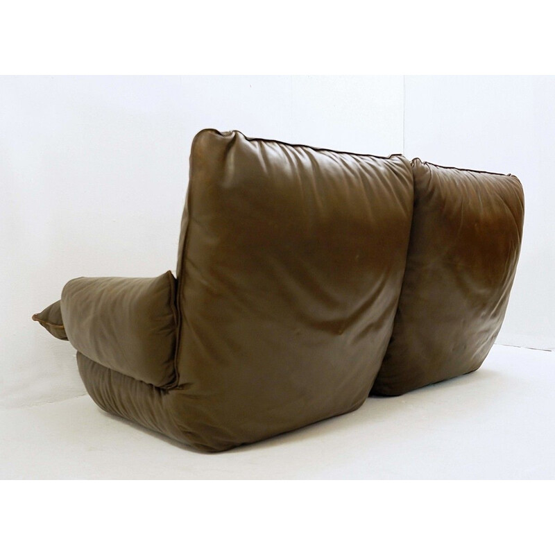 Vintage Airborne Dark Brown Leather 2-seater Sofa