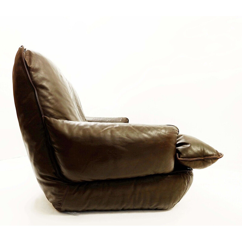 Vintage Airborne Dark Brown Leather 2-seater Sofa